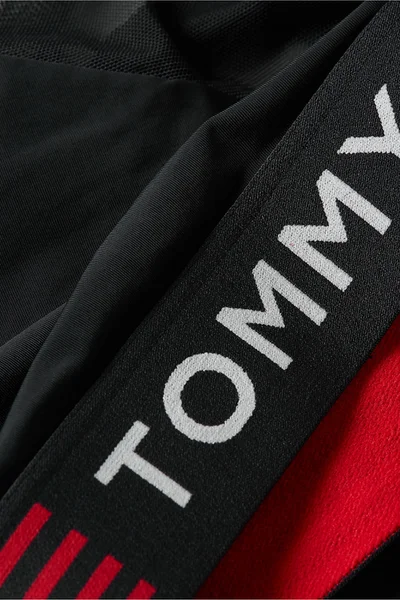 Sportovní dámská černá podprsenka zdobená tylem Tommy Hilfiger