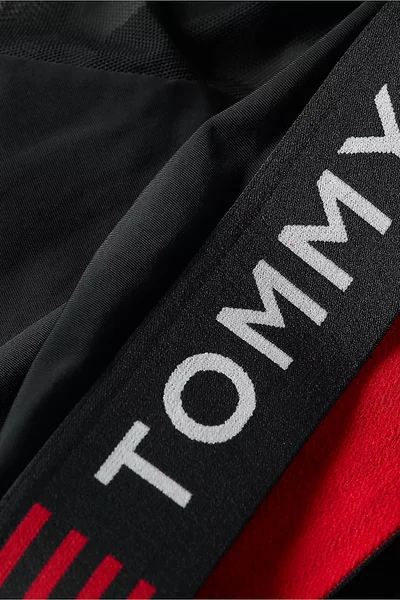 Sportovní dámská černá podprsenka zdobená tylem Tommy Hilfiger