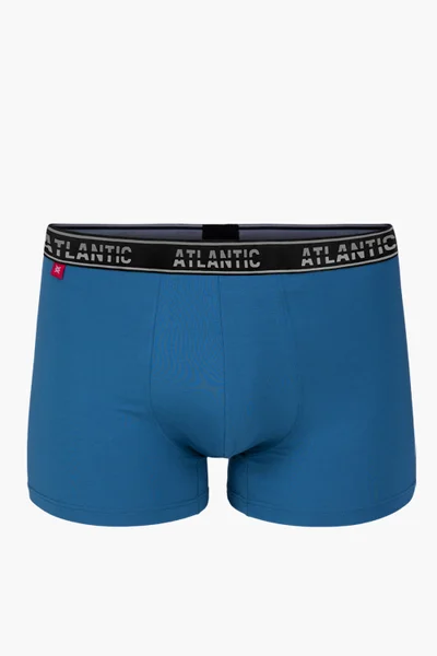 Modré přiléhavé pánské boxerky s měkkou gumou Atlantic