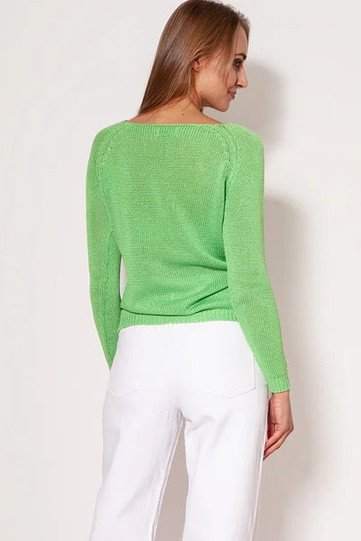 Lehký světle zelený dámský pulovr MKM design