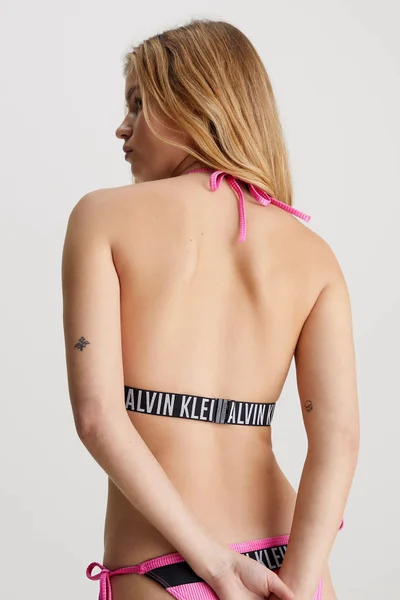 Růžová trojúhelníková bikiny podprsenka Calvin Klein