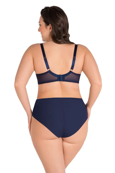 Tmavě modré dámské kalhotky s krajkou Gorsenia plus size