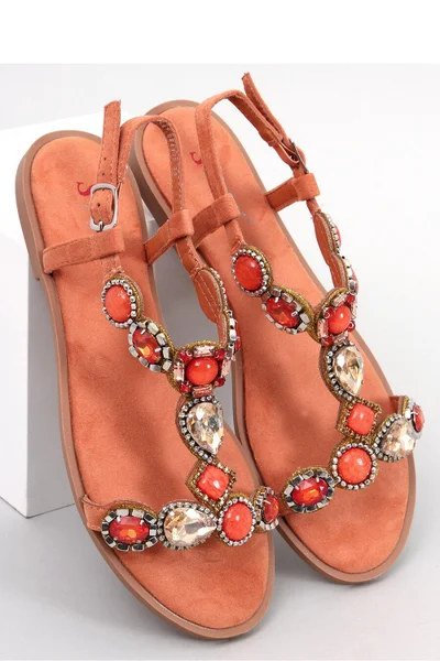 Dámské letní sandály s barevnými kameny Inello
