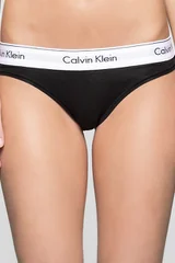 Černé spodní kalhotky s bílou gumou v pase Calvin Klein 3787
