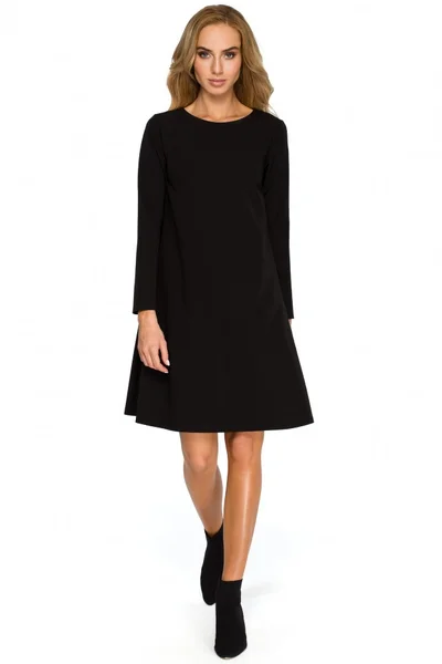 Volné černé oversize šaty s rukávy Style