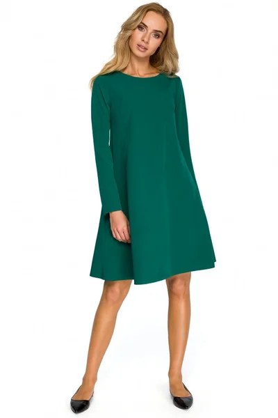 Volné zelené oversize šaty s rukávy Style