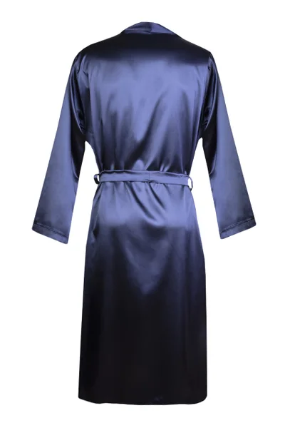 Pánský saténový župan DKaren Christian - Navy Blue