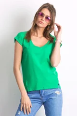 Klasické dámské zelené tričko s kulatým výstřihem FPrice