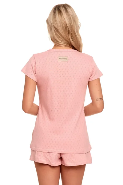 Dámské růžové letní pyžamo s krátkými šortkami Dobranocka