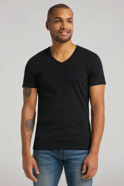 Černé pánské tričko s krátkými rukávy Mustang
