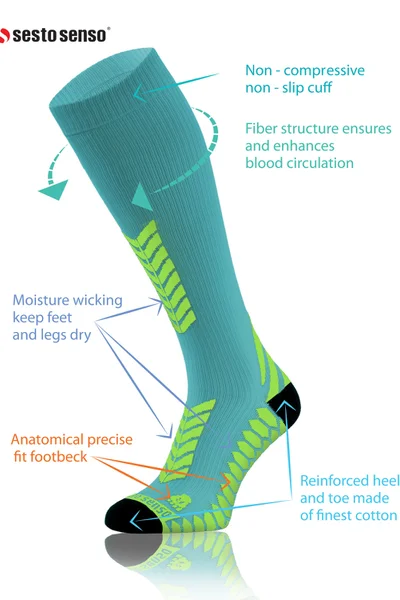 Sesto Senso Unisex Běžecké Podkolenky Tyrkys