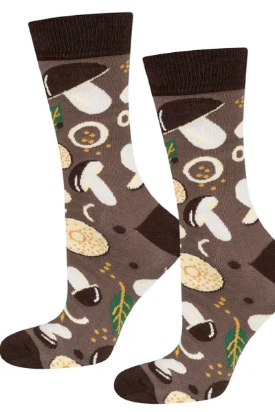 Vysoké veselé pánské ponožky pro houbaře Soxo