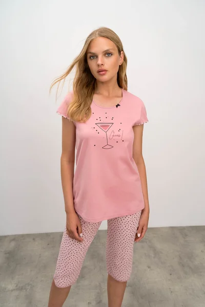 Vamp - Dvoudílné dámské pyžamo R379 - Vamp růžová šedá