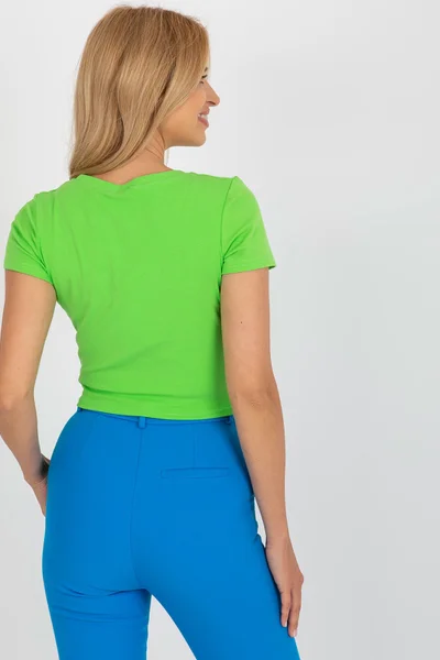 Neon zelené tričko se srdíčkovým průstřihem FPrice
