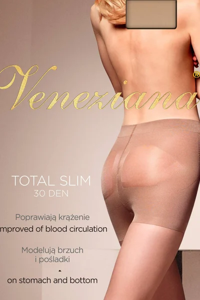 Černé tvarující punčocháče Veneziana Total Slim