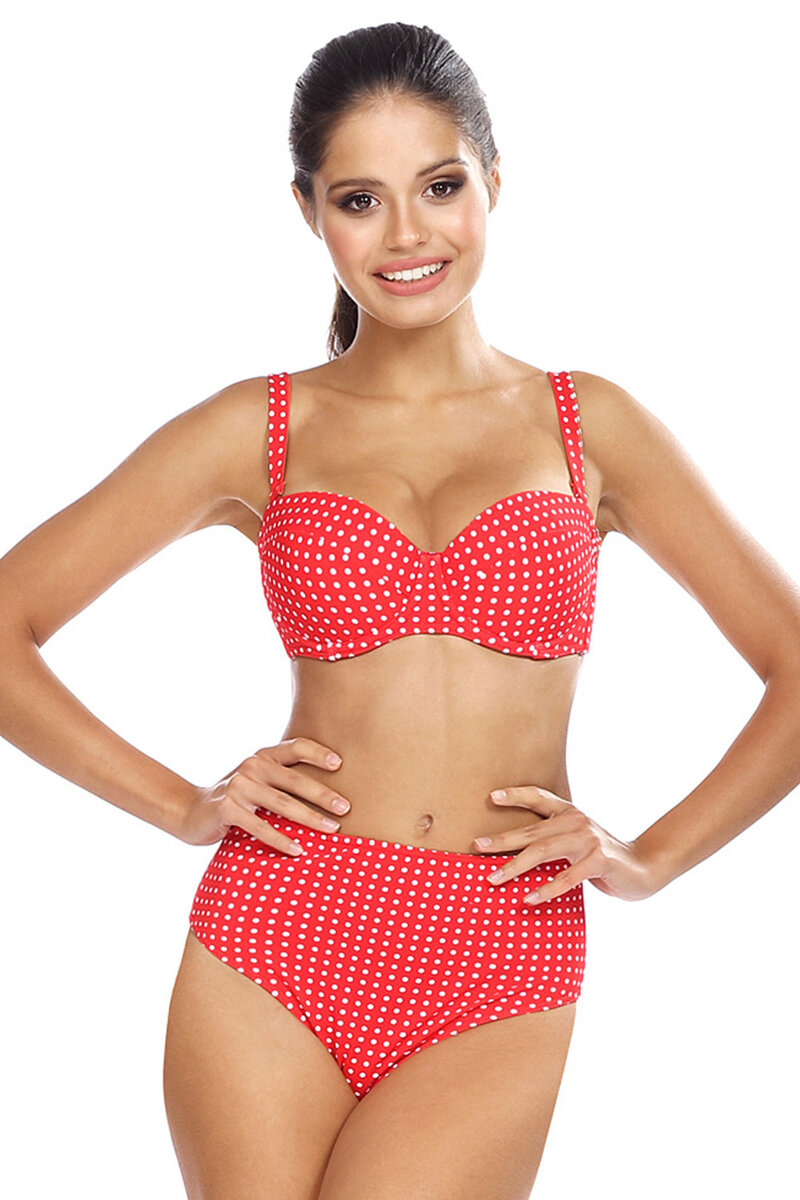 Červené bikiny s tvarující vyztuženou podprsenkou Lorin, 36/70B i510_41183440709