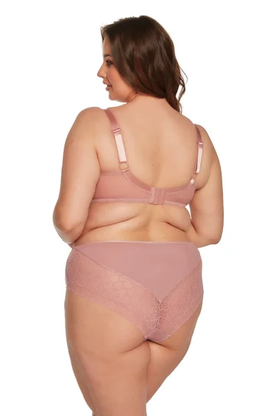 Pudrově růžová plus size dámská krajková podprsenka Gaia