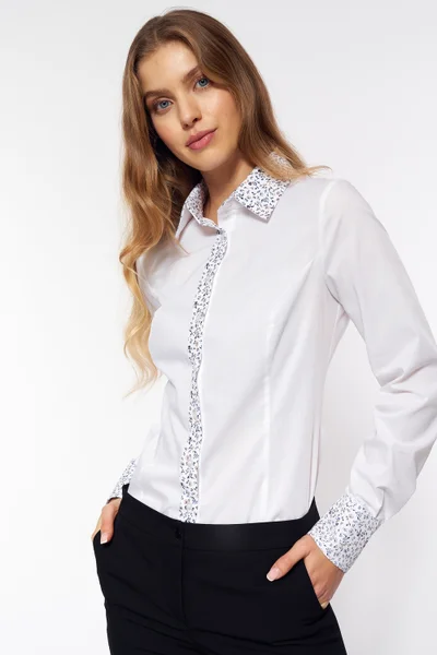 Klasická dámská košile s límečkem Nife bílá