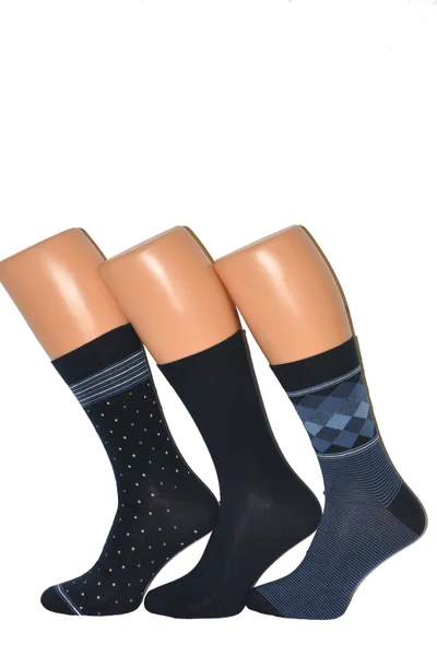 Tmavě modré pánské ponožky Cornette Premium A40 3-pack