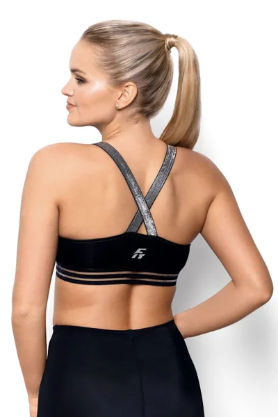 Dámská podprsenka fitness top Ariela black - Eldar (černá)