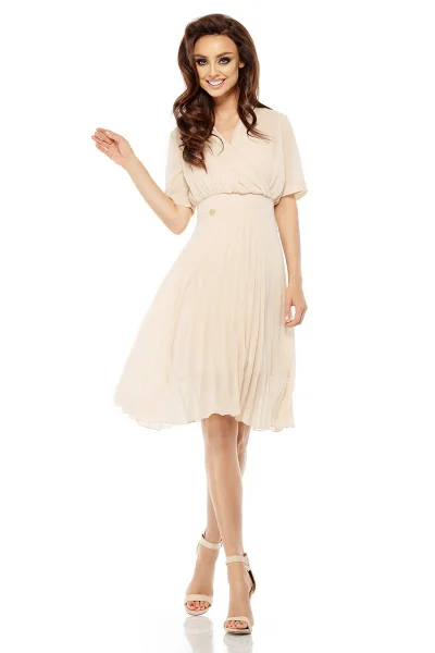 Béžové šaty s rozšířenou sukní Lemoniade 255