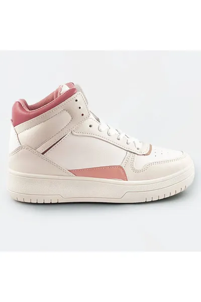 Béžovo-růžové kotníkové dámské tenisky sneakers JM906 SWEET SHOES Růžová