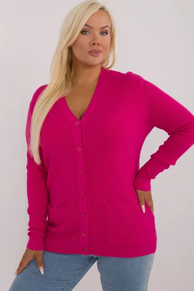 Dámský elegantní plus size svetr s knoflíky Factory Price