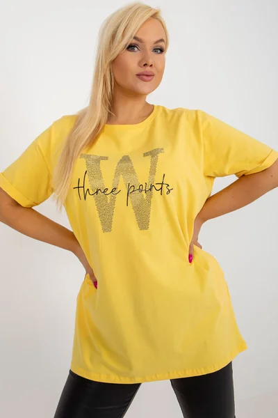 Dámské žluté maxi tričko s nápisem FPrice