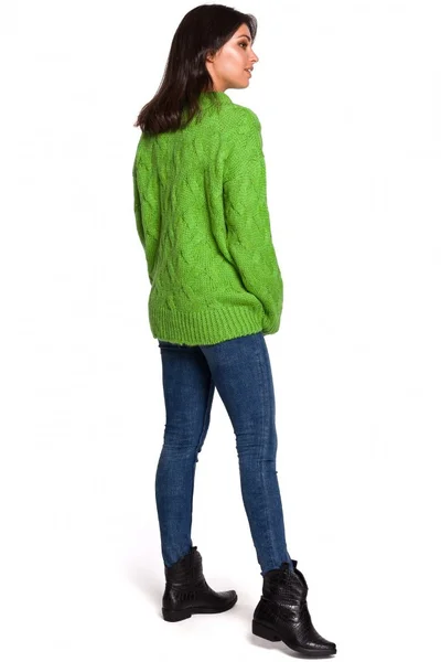 Dámský zelený svetr z měkkého úpletu BE