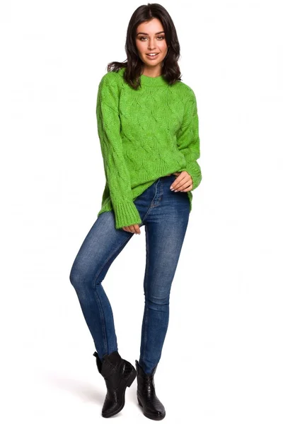 Dámský zelený svetr z měkkého úpletu BE
