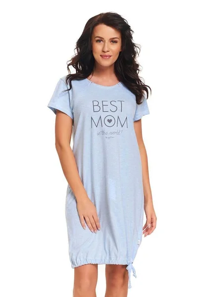 Světle modrá kojící noční košile Dn-Nightwear Best mom