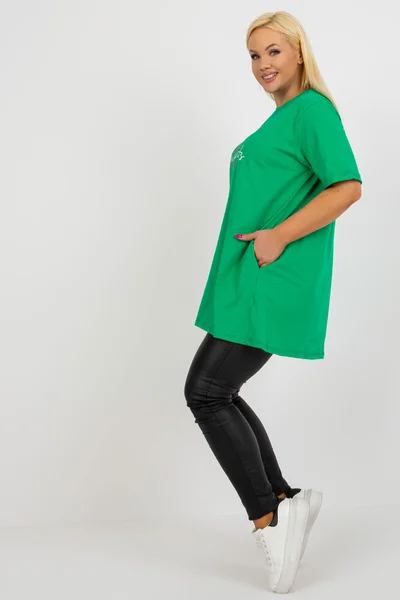 Zelená dámské tunika s nápisem FPrice