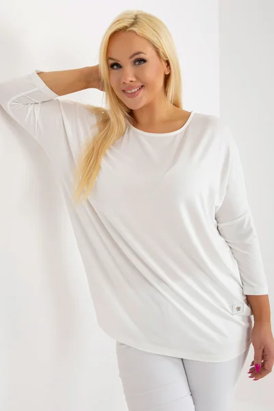 Lehké dámské bílé tričko s 3/4 rukávem FPrice