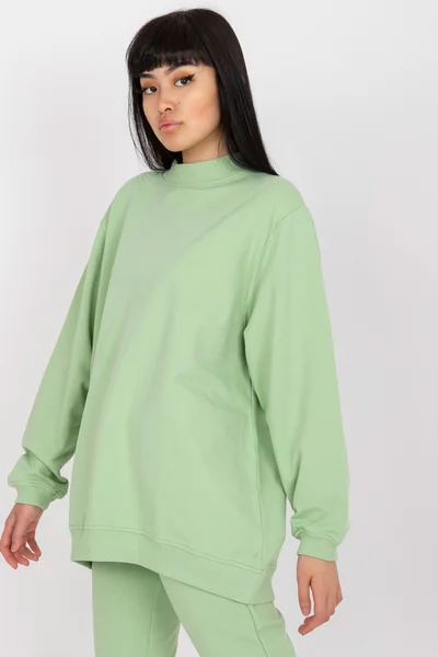 Světle zelené dámské tričko s dlouhým rukávem FPrice