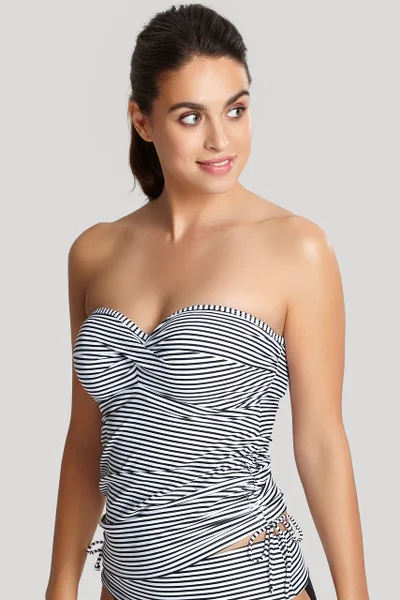 Elegantní černobílé námořnické bandeau tankiny