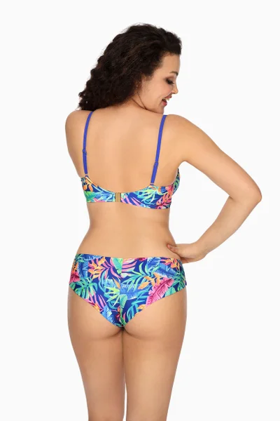 Modré vzorované dámské bikiny kalhotky AVA SWIMWEAR