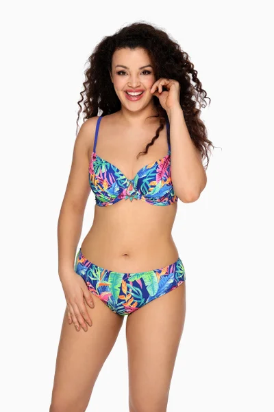 Modré vzorované dámské bikiny kalhotky AVA SWIMWEAR