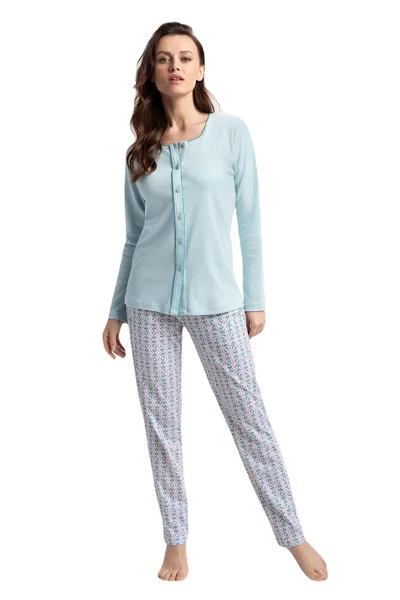Bavlněné dámské propínací pyžamo Luna plus size