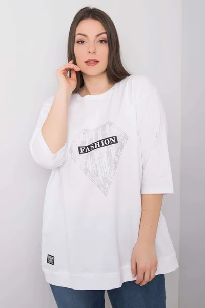Oversize dámské tričko s kamínky FPrice
