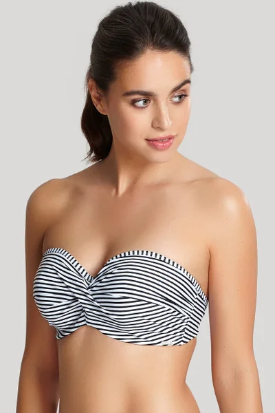 Černobílá Bandeau Plavková Podprsenka Anya Stripe