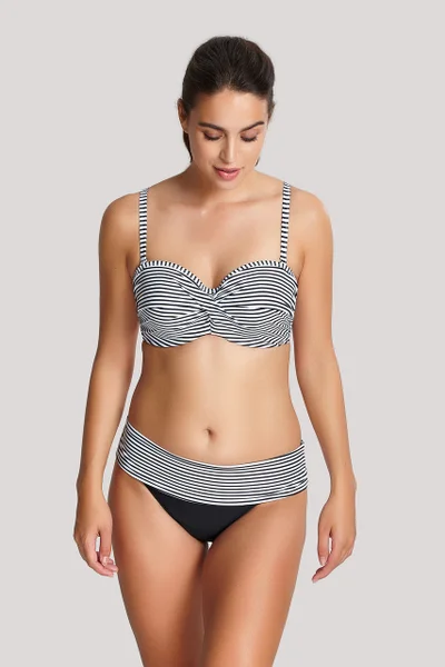 Černobílá Bandeau Plavková Podprsenka Anya Stripe