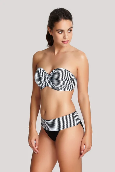 Černobílá Bandeau Plavková Podprsenka Anya Stripe