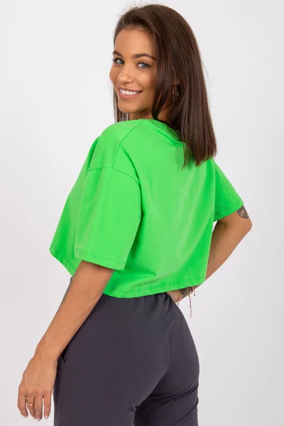 Neon zelené dámské volné crop tričko BFG
