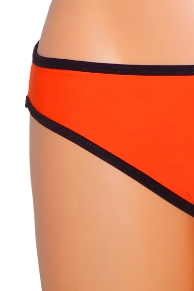 Dámské plavky dvoudílné sexy bikiny TRIANGLE zdobené černými lemy oranžové - Oranžová - OE