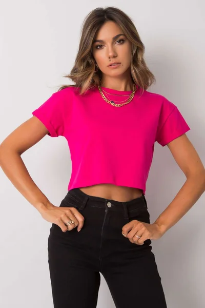 Dámské růžové crop tričko s krátkým rukávem BFG