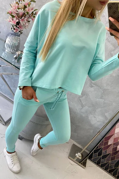 Dámský mint oversized set s halenkou Kesi