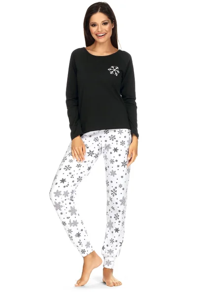 Černo-bílé bavlněné pyžamo Lorin