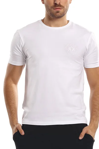 Klasické pánské bílé tričko rovný střih Lorin