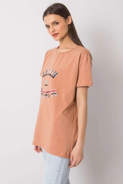Volné bavlněné dámské tričko FANCY volný střih