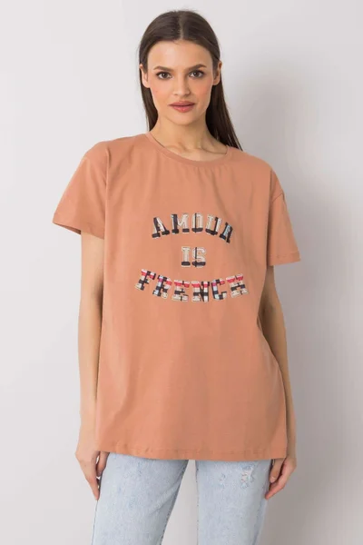 Volné bavlněné dámské tričko FANCY volný střih